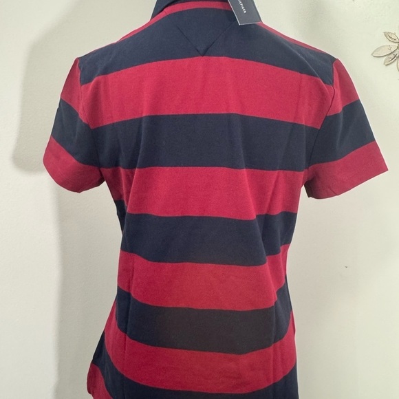 Tommy Hilfiger Women's Classic Regular Fit Rugby Stripe Shirt Collared Neck M - Picture 5 of 8